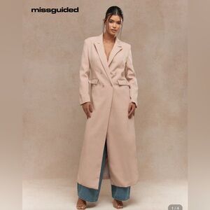 Missguided Cream Longline Coat